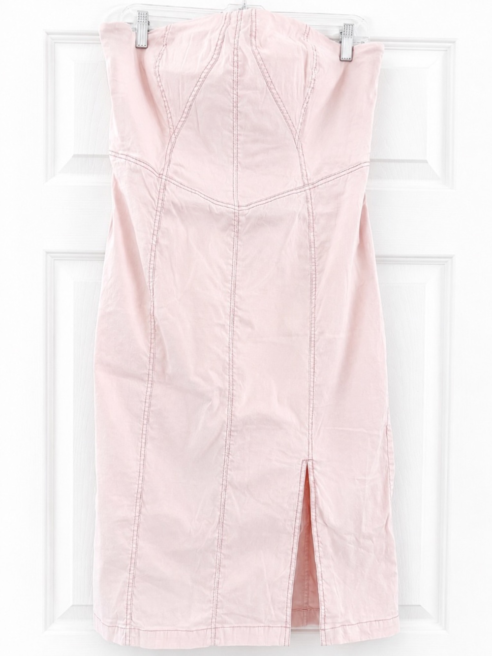 By Anthropologie Women's Blush Pink Seamed Midi Dress Sleeveless A-Line Size L